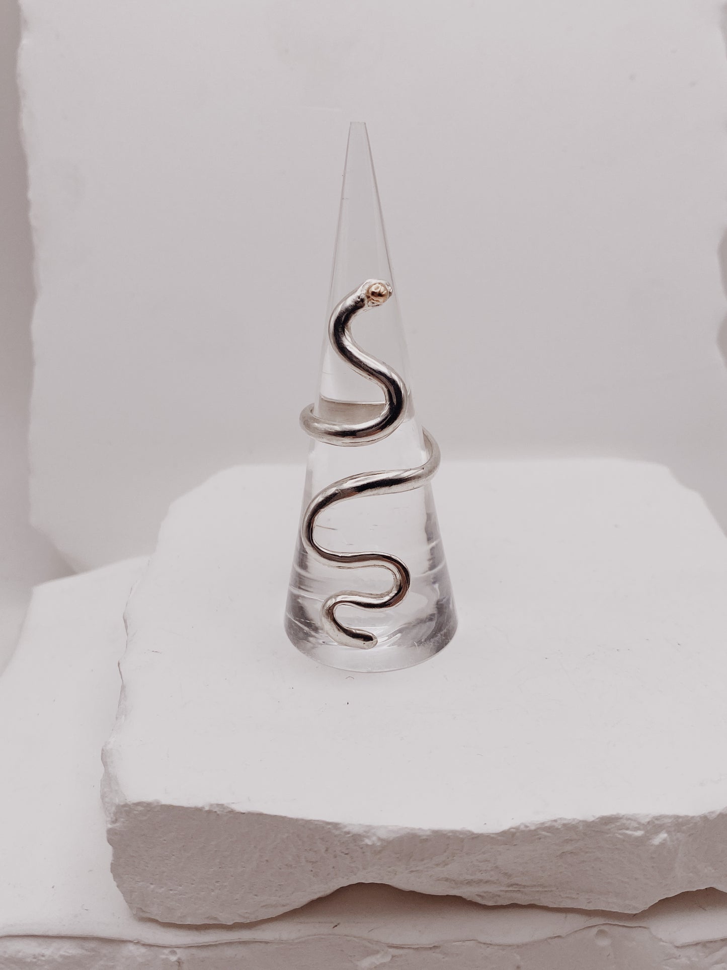 Serpent ring with rose gold